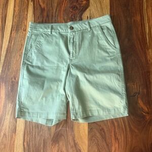 NWOT LL Bean Kids Size 14 Regular Green Cotton Spandex Chino Shorts Summer